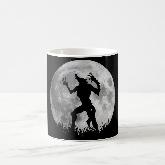 Cool Werewolf Full Moon Transformation Coffee Mug (Center)