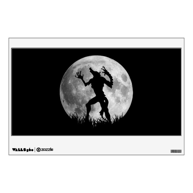 Cool Werewolf Full Moon Transformation Wall Sticker (Front)