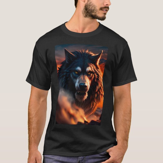 Cool Werewolf Furry Therian Art  T-Shirt (Front)