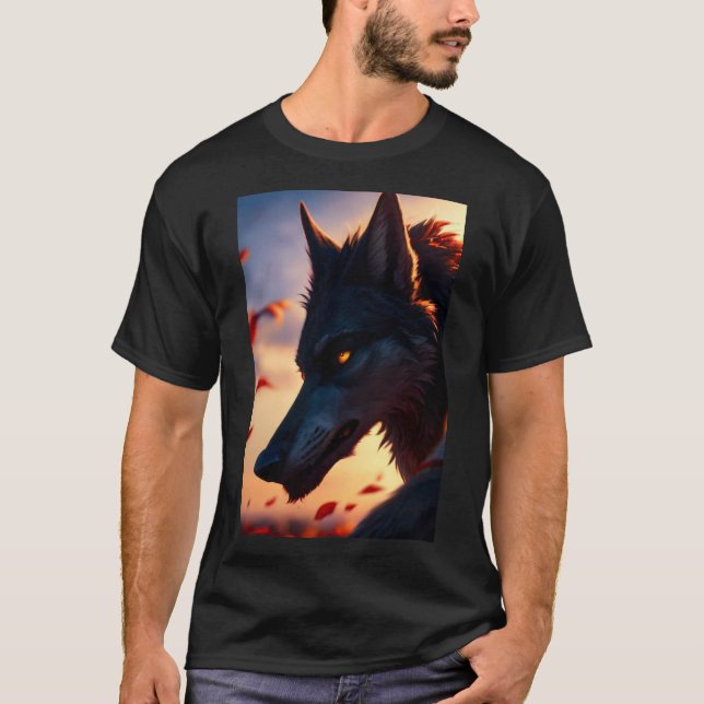 Cool Werewolf Furry Therian Art  T-Shirt (Front)