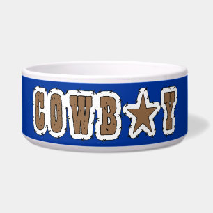Cool Western Cowboy Herding Dogs Bowl