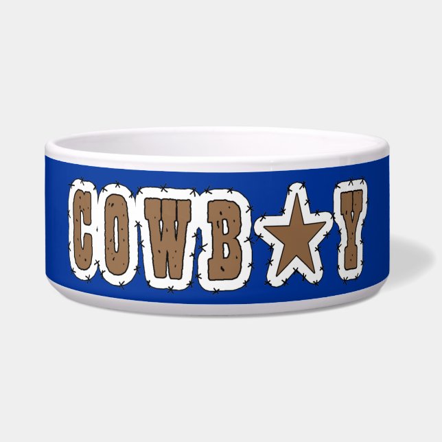 Cool Western Cowboy Herding Dogs Bowl (Front)