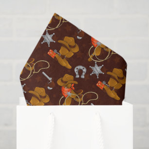Cool Western cowboy pattern tiled Tissue Paper