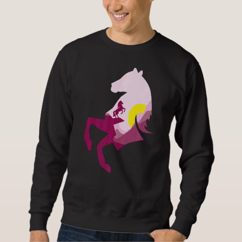 Cool Western Cowgirl Princess Cowboy Horses Sweatshirt