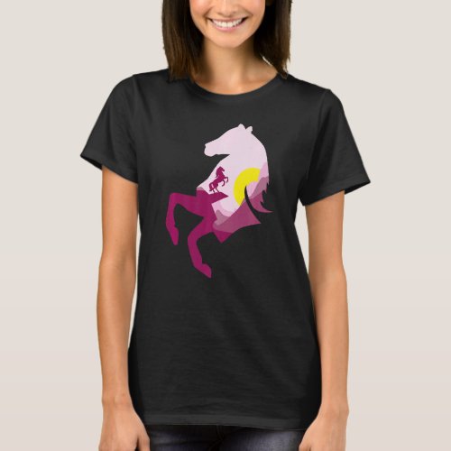 Cool Western Cowgirl Princess Cowboy Horses T_Shirt