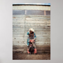 Cool Western Cowgirl With A Turkey Photography