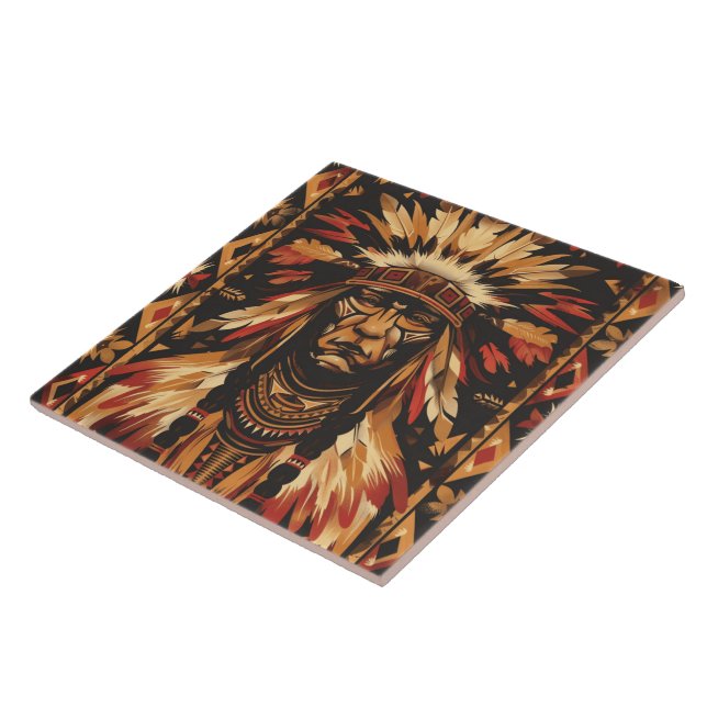 Cool Western Indian pattern  Ceramic Tile (Side)