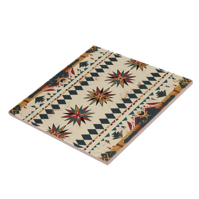 Cool Western Indian pattern  Ceramic Tile (Side)