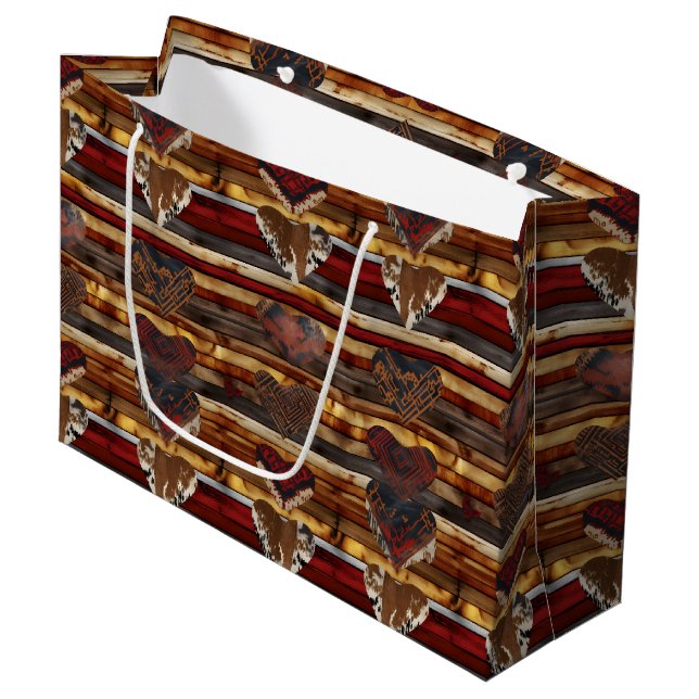 cool Western party pattern  Large Gift Bag (Front Angled)