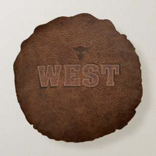 Cool Western Text - Customize It Round Pillow