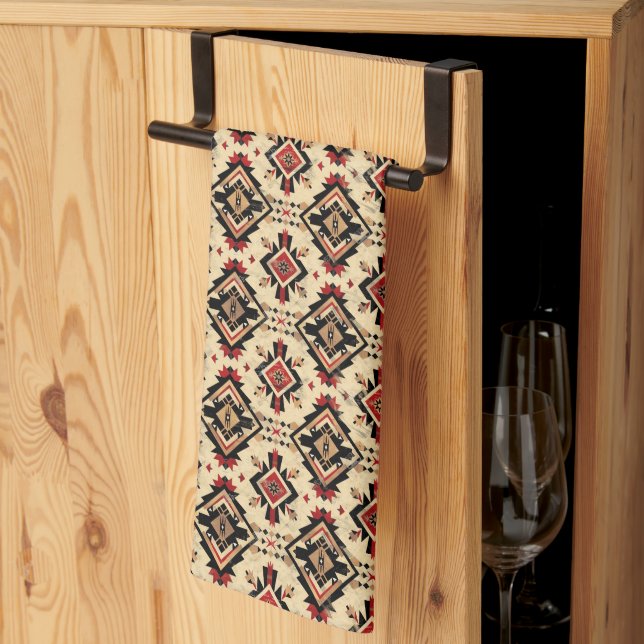 Cool Western tiled pattern  Kitchen Towel (Thirds Fold)