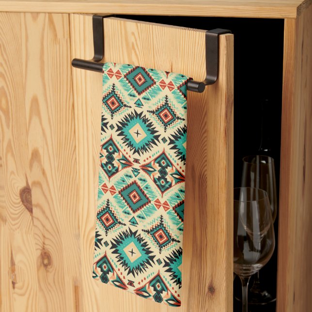 Cool Western tiled pattern  Kitchen Towel (Thirds Fold)