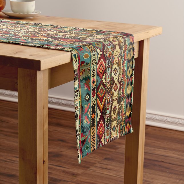 Cool Western tiled pattern Short Table Runner (In Situ)