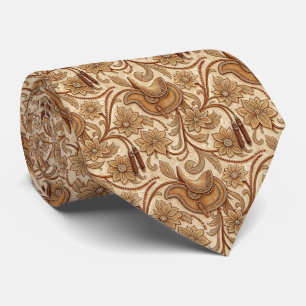 Cool Western tooled leather pattern Neck Tie