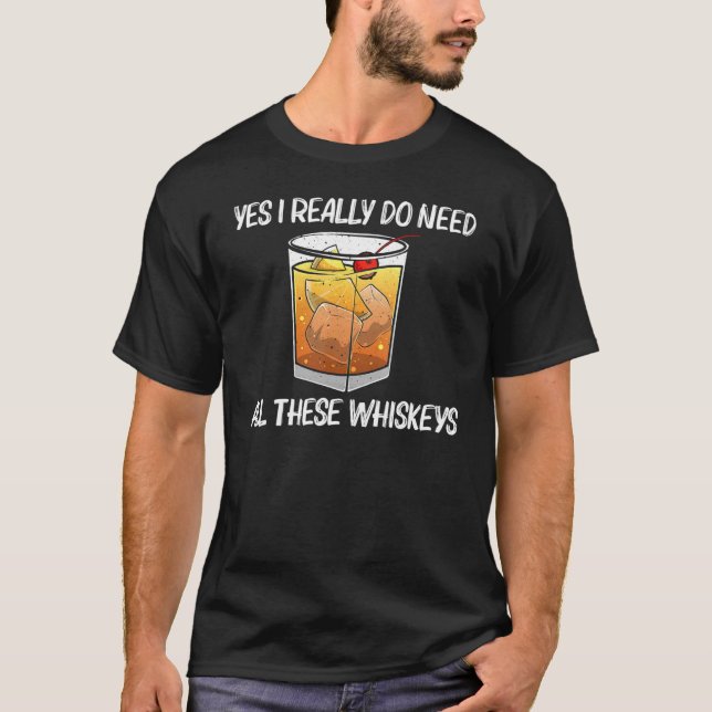 Cool Whiskey For Men Women Malt Whisky Alcohol Bou T-Shirt (Front)