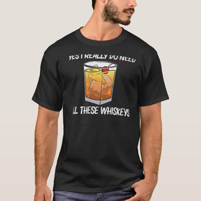 Cool Whiskey For Men Women Malt Whisky Alcohol Bou T-Shirt (Front)