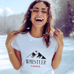 Cool Whistler Canada Mountains Maple Leaf  T-Shirt