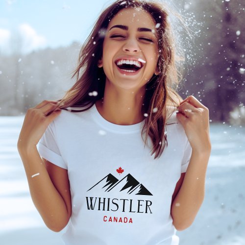 Cool Whistler Canada Mountains Maple Leaf  T_Shirt