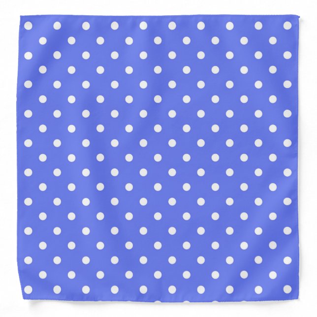 Cool white and blue polka dots bandanas (Front)
