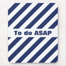 Cool White And Blue Striped Mouse Pad