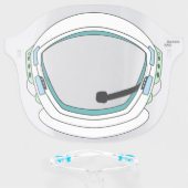 Cool White Astronaut Helmet Face Shield (Front w/Glasses)