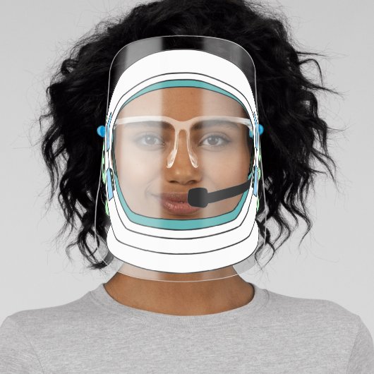 Cool White Astronaut Helmet Face Shield (Insitu)