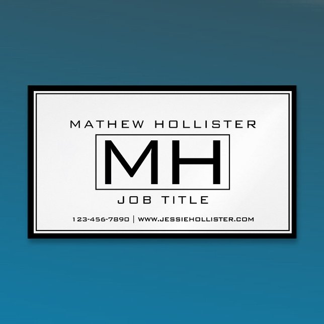 Cool White & Black Professional Business Card Magnet (Creator Uploaded)