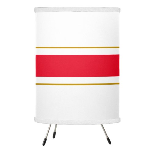 Cool White Colorful Sporty Bold Red Racing Stripes Tripod Lamp