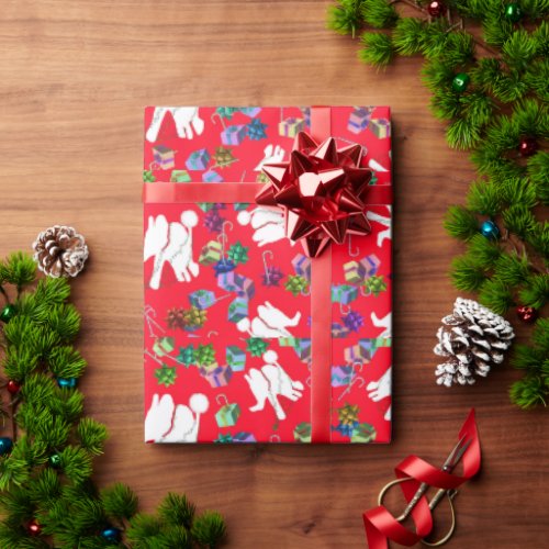 Cool white elephant Christmas gift wrapping paper