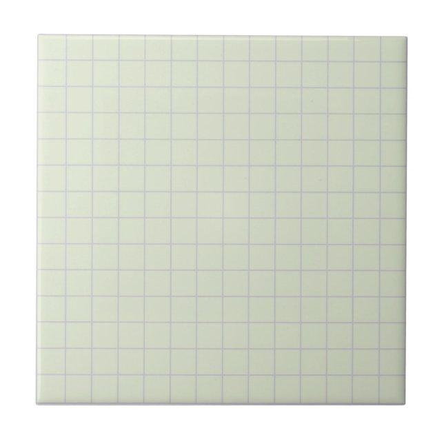 Cool White & Lilac Checkered Pattern Retro Ceramic Tile (Front)