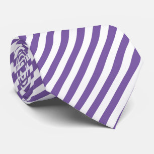Cool white purple stripe pattern neck tie