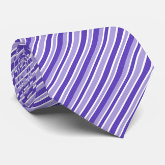 Cool white purple stripe pattern neck tie