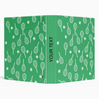 Cool White Retro Tennis Racquets Pattern Green 