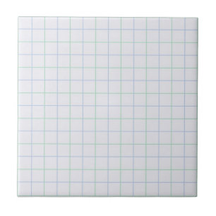 Cool White with Purple & Mint Green Checkered Ceramic Tile
