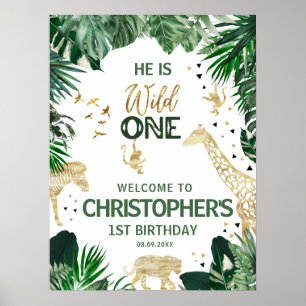 Cool Wild animals Birthday Party Welcome Poster