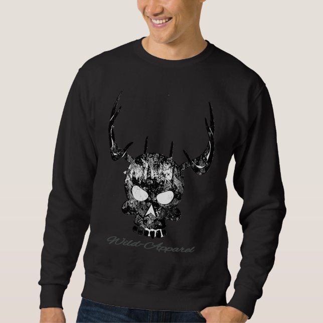 Cool Wild Apparel Skull Biker Hunting Women Men Sweatshirt (Front)