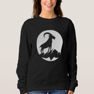 Cool Wild Goat Animal Horn Livestock Silhouette Ca Sweatshirt