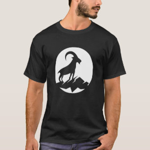 Cool Wild Goat Animal Horn Livestock Silhouette Ca T-Shirt