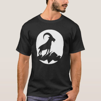 Cool Wild Goat Animal Horn Livestock Silhouette Ca T-Shirt