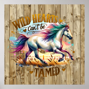 Cool wild hearts horse Western Poster