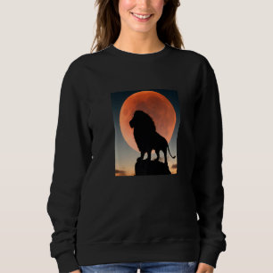 Cool wild Jungle Lion Illustration  Graphic Design Sweatshirt