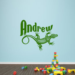 Cool Wild Lizard And Name Large Wall Decal