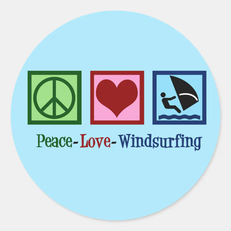 Cool Windsurfing Classic Round Sticker | Zazzle