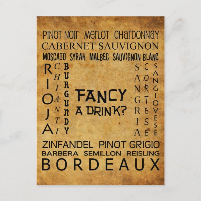 Cool Wine Postcard! Postcard (Front)