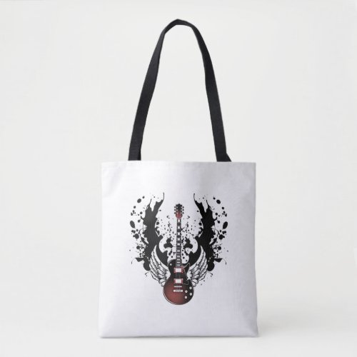 Cool Winged Guitar Rock Music Rockabilly Musician  Tote Bag