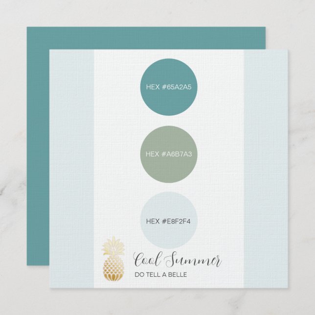 Cool Winter Color Palette Card (Front/Back)