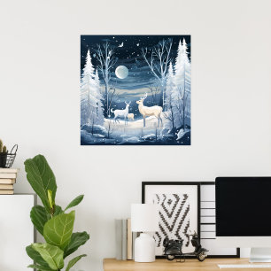 Cool Winter deer lovers Poster