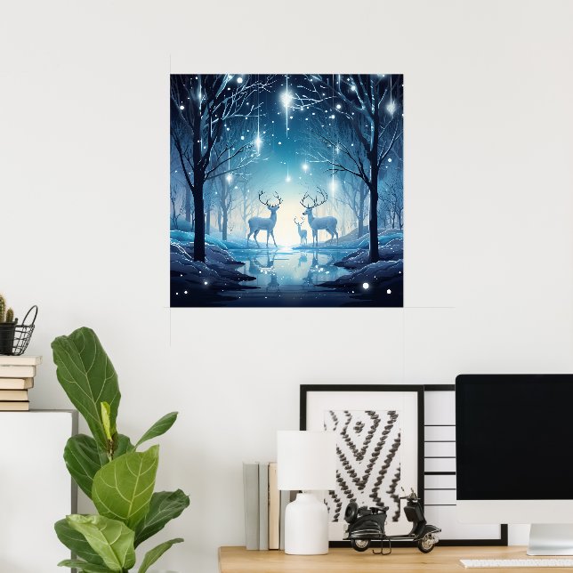 Cool Winter deer lovers  Poster (Home Office)