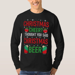 Cool Winter Holiday  Beer Drinking  Christmas Humo T-Shirt