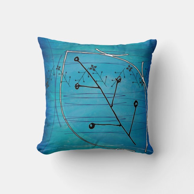 Cool Winter Leaf Abstract Pillow (Front)